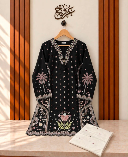 U-751 Cotton 2-Piece Cone Neck With White Farshi