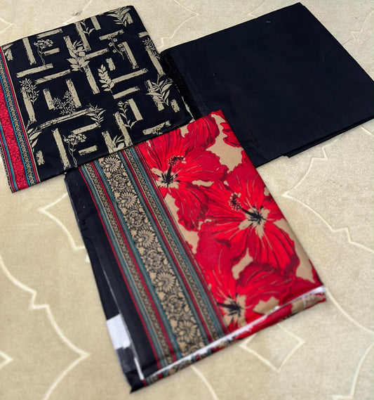 Unstiched 3-Piece Printed Mid Season Lawn Stuff Price