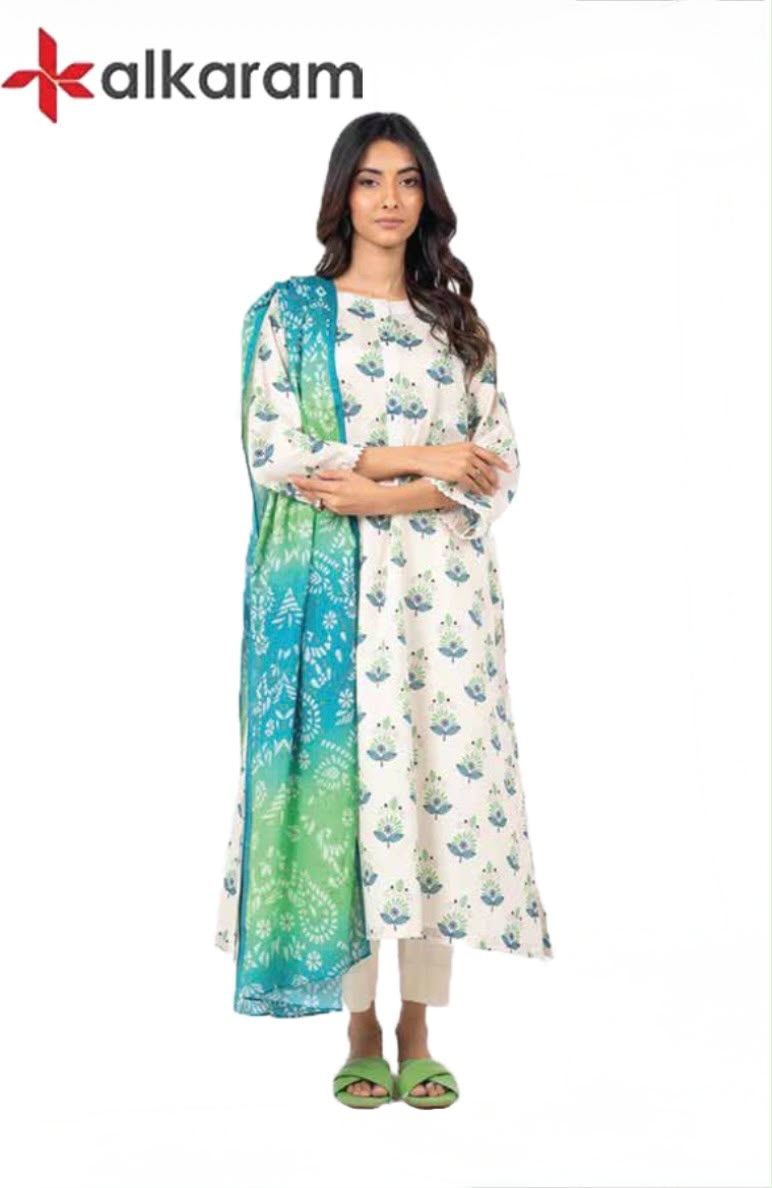 U-701 Al Karam 3 Piece Unstitched Outlet Stock