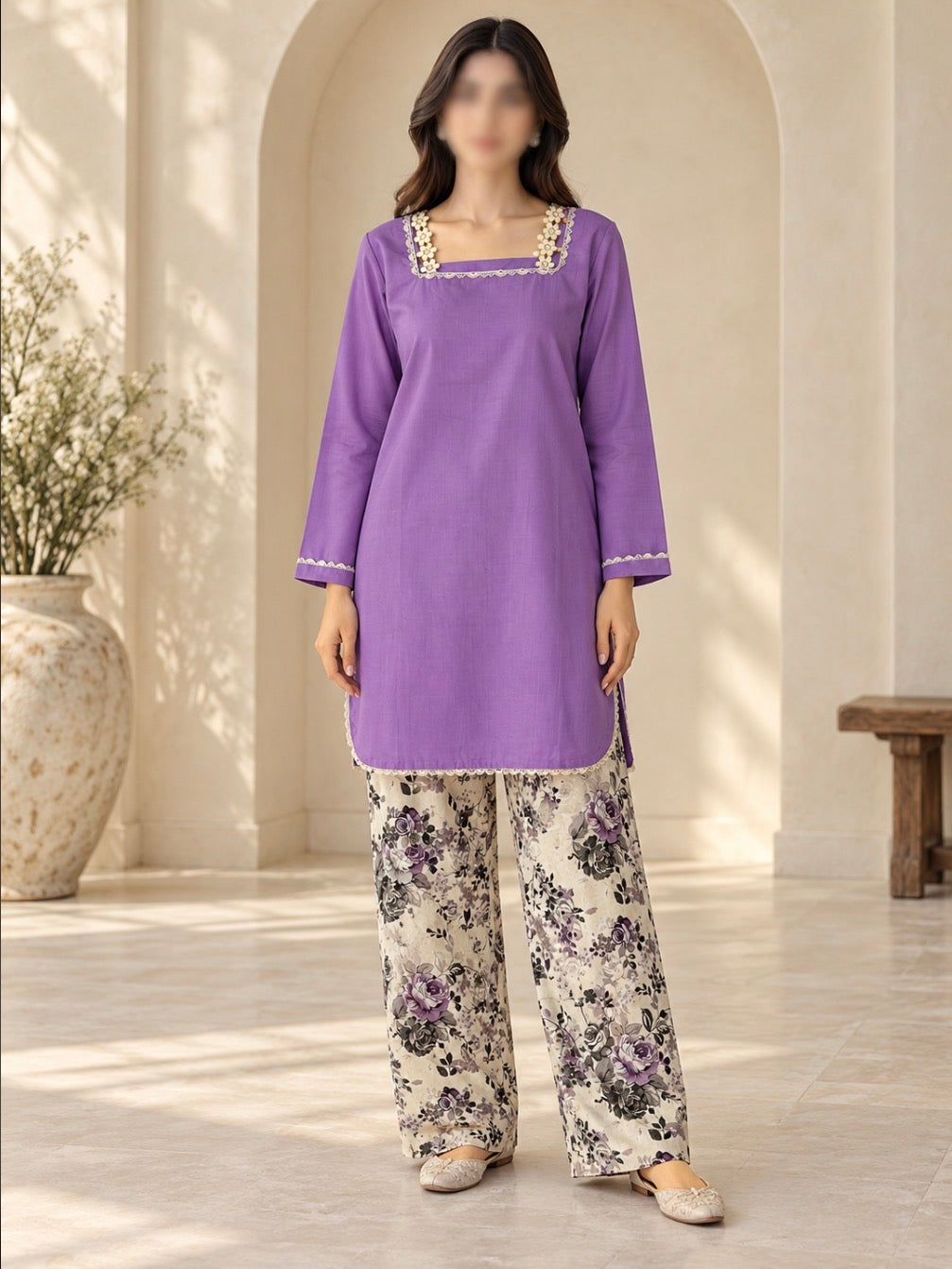 U-783 : Khaadi Printed 2-Piece (New)