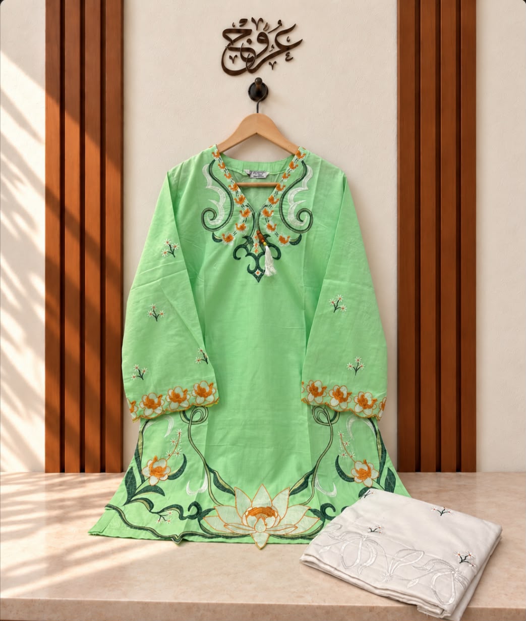 U-757 Cord set 2 Pc Suit for Women Pure Cotton – Embroidered Kurta & Trouser
