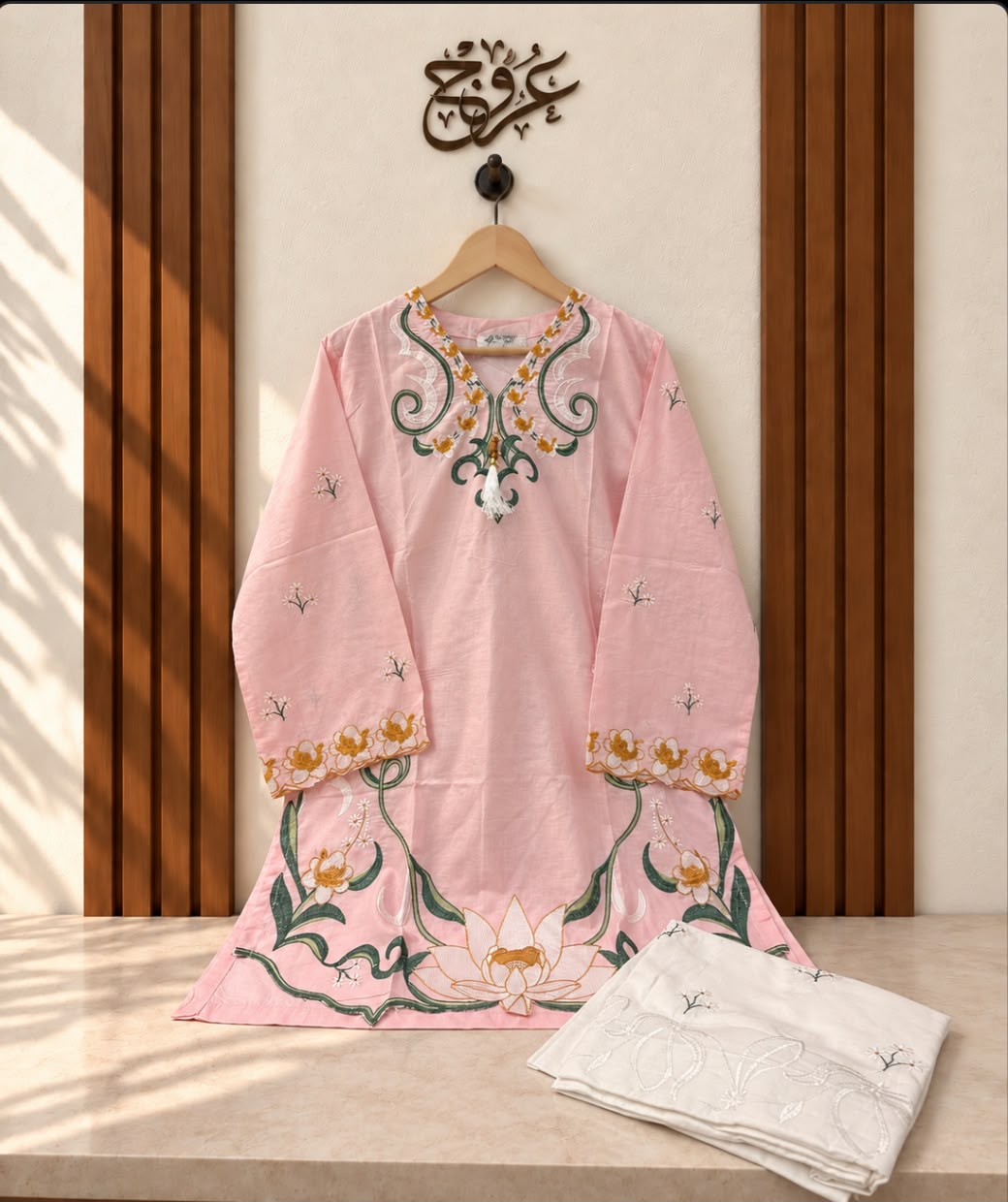 U-757 Cord set 2 Pc Suit for Women Pure Cotton – Embroidered Kurta & Trouser