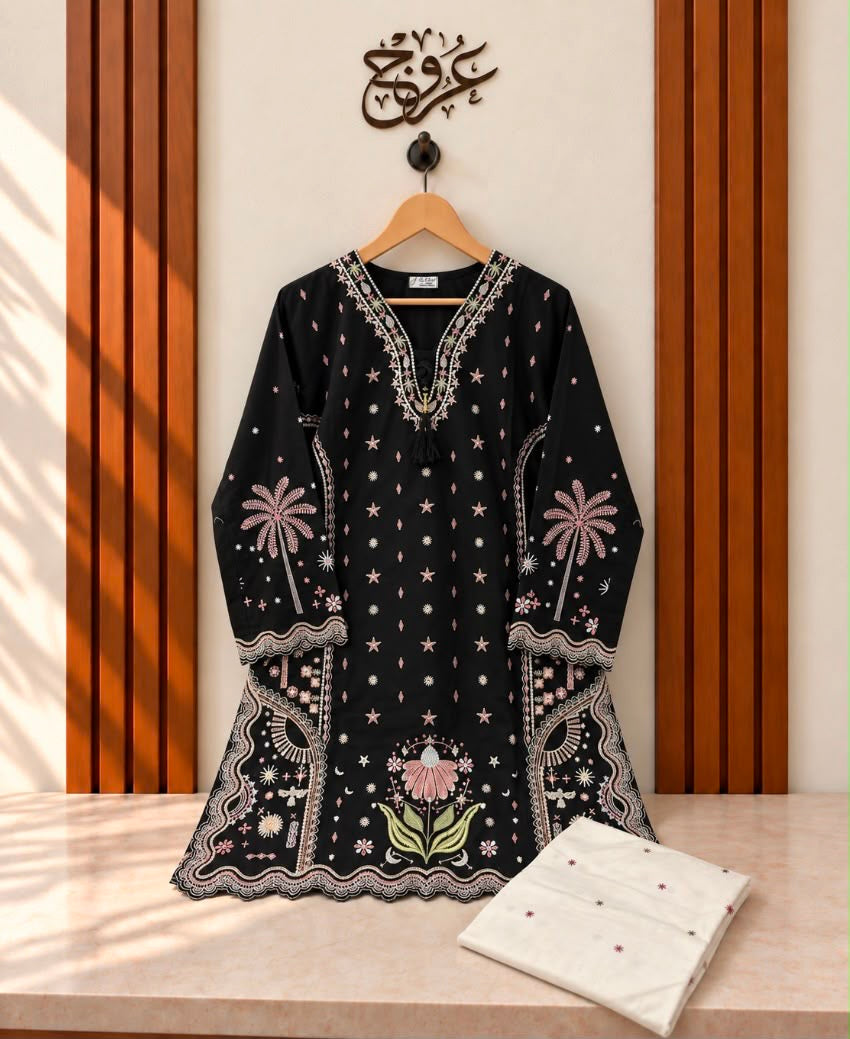 U-751 Cotton 2-Piece Cone Neck With White Farshi