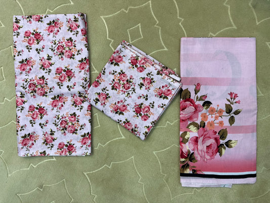 U-767 Nishat Replica Printed 3-Piece Mid-Season Cotton Stuff Same Print Shirt & Trouser with Soft Voil Dupatta