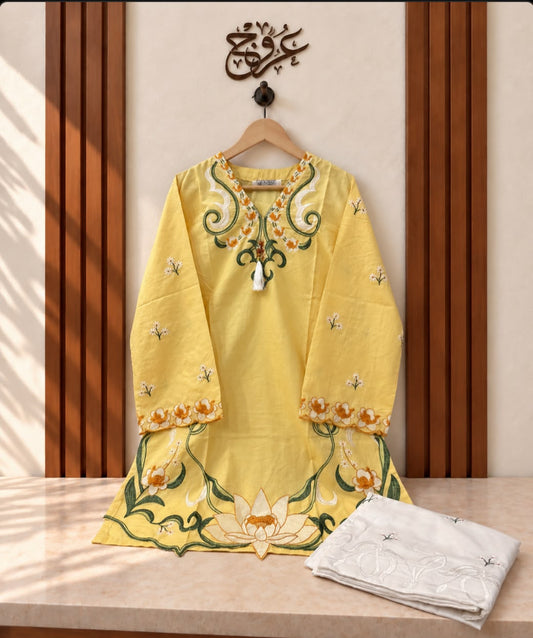 U-757 Cord set 2 Pc Suit for Women Pure Cotton – Embroidered Kurta & Trouser