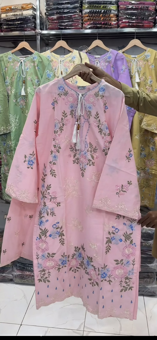 U-773 Full EMB Long Shirt Light Colours