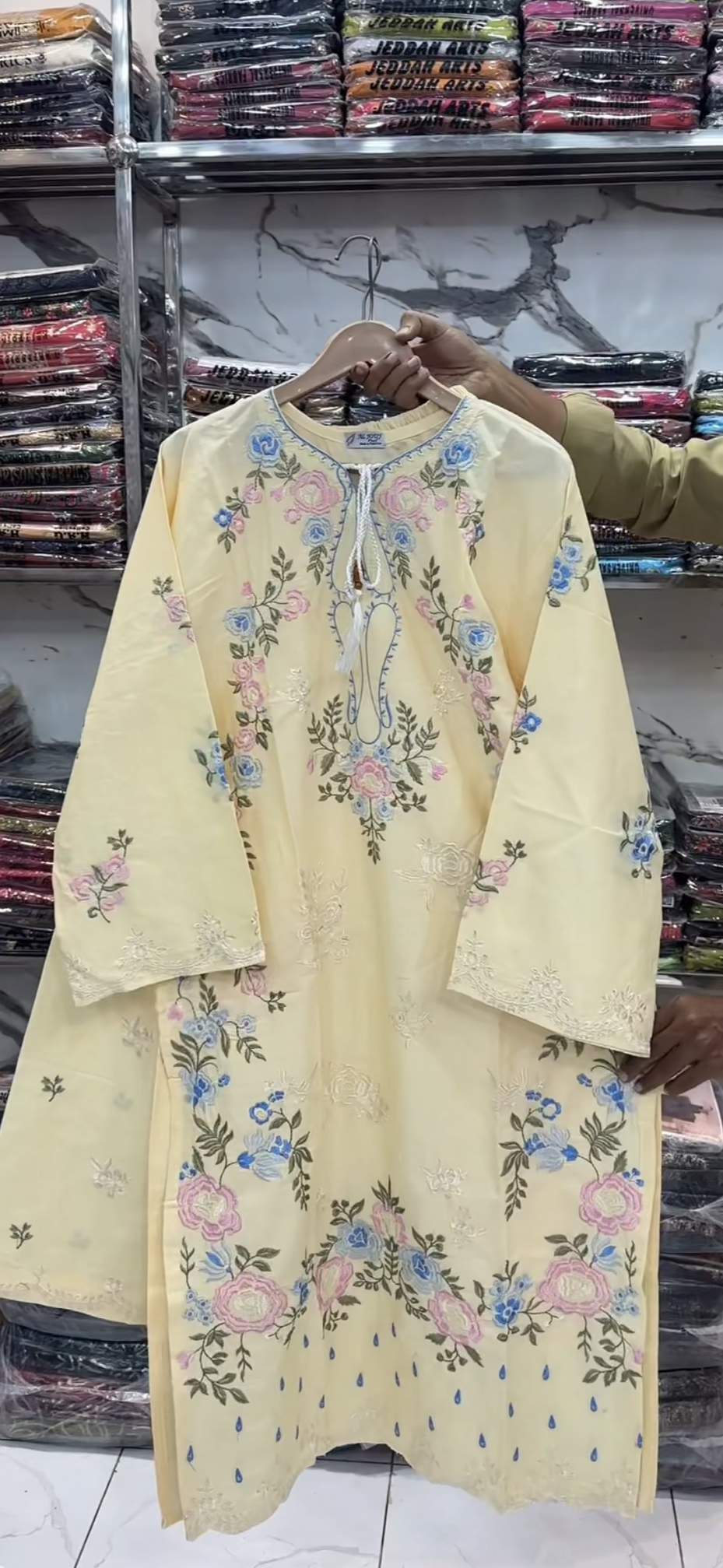 U-773 Full EMB Long Shirt Light Colours