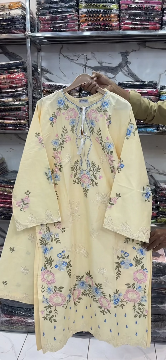 U-773 Full EMB Long Shirt Light Colours