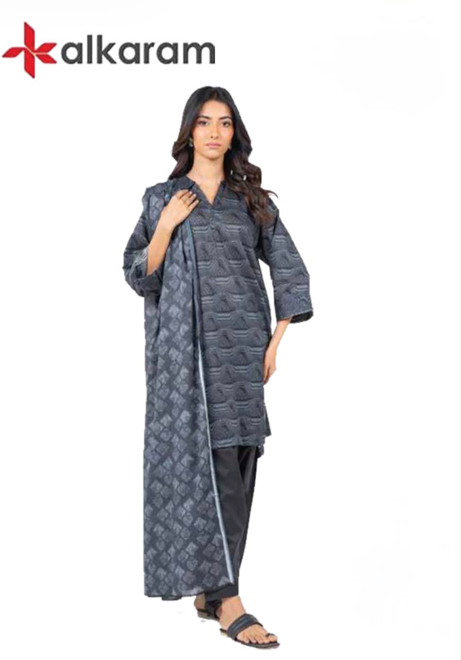 U-701 Al Karam 3 Piece Unstitched Outlet Stock