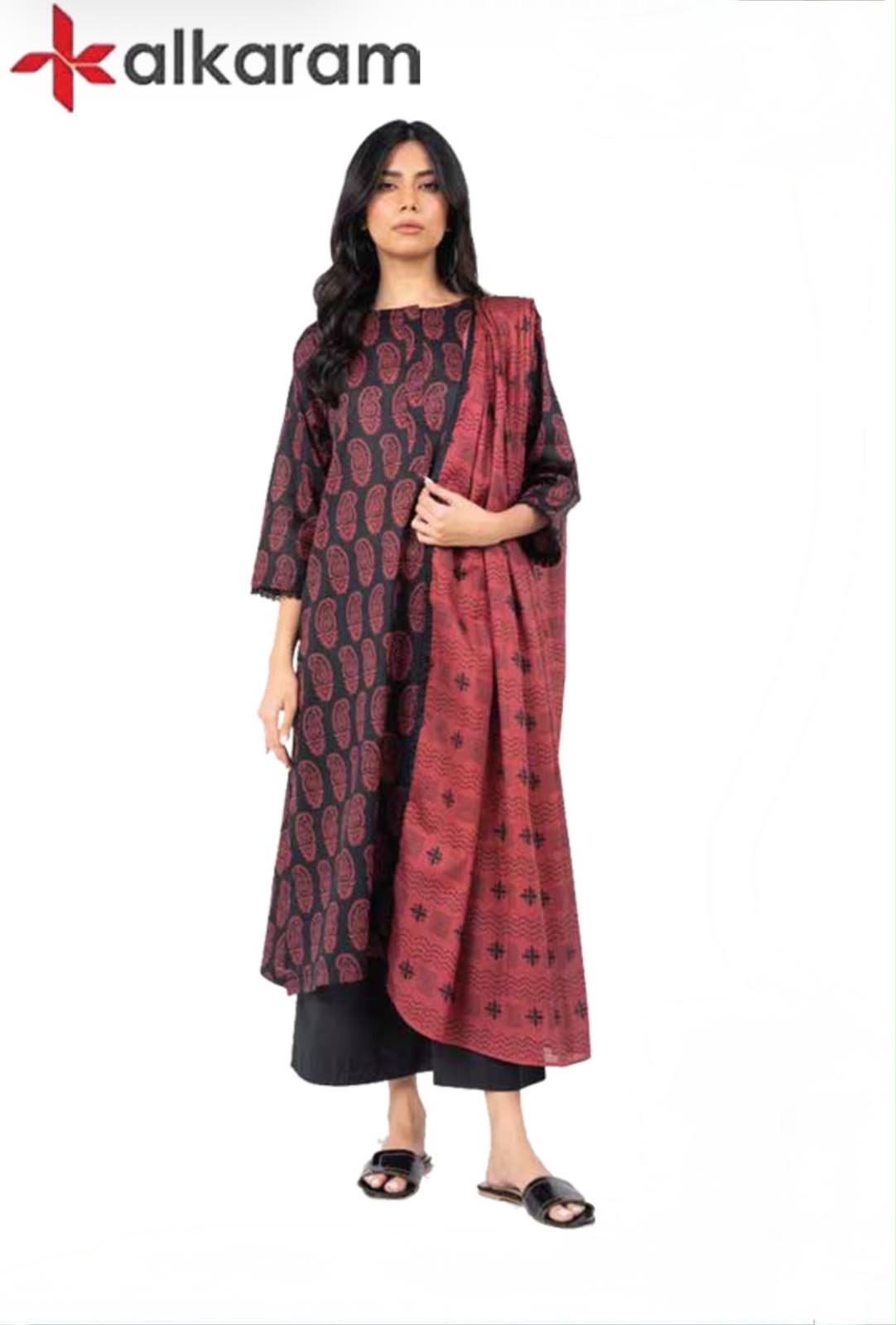 U-701 Al Karam 3 Piece Unstitched Outlet Stock