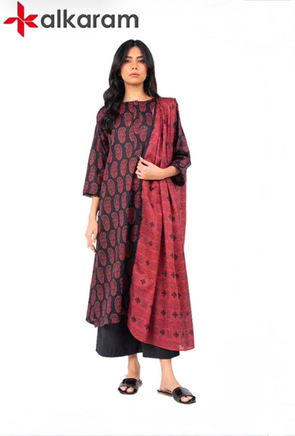 U-701 Al Karam 3 Piece Unstitched Outlet Stock