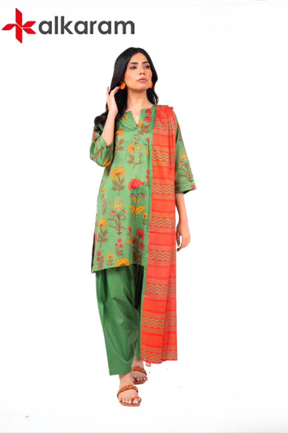 U-701 Al Karam 3 Piece Unstitched Outlet Stock
