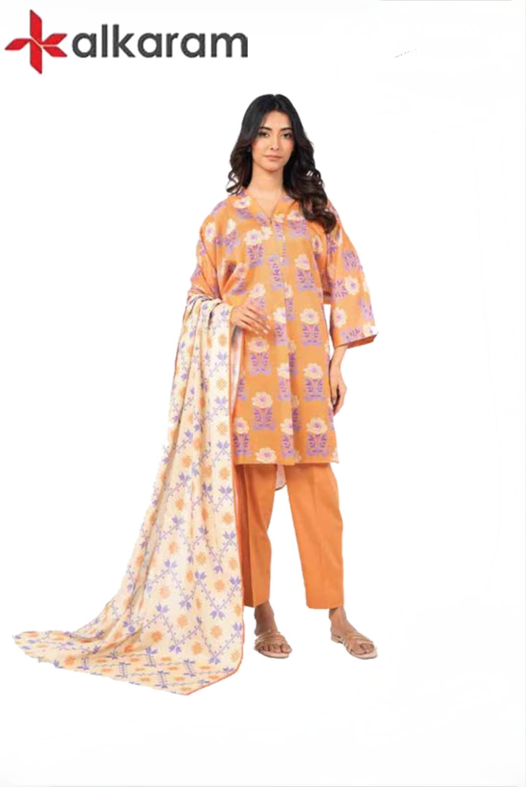 U-701 Al Karam 3 Piece Unstitched Outlet Stock
