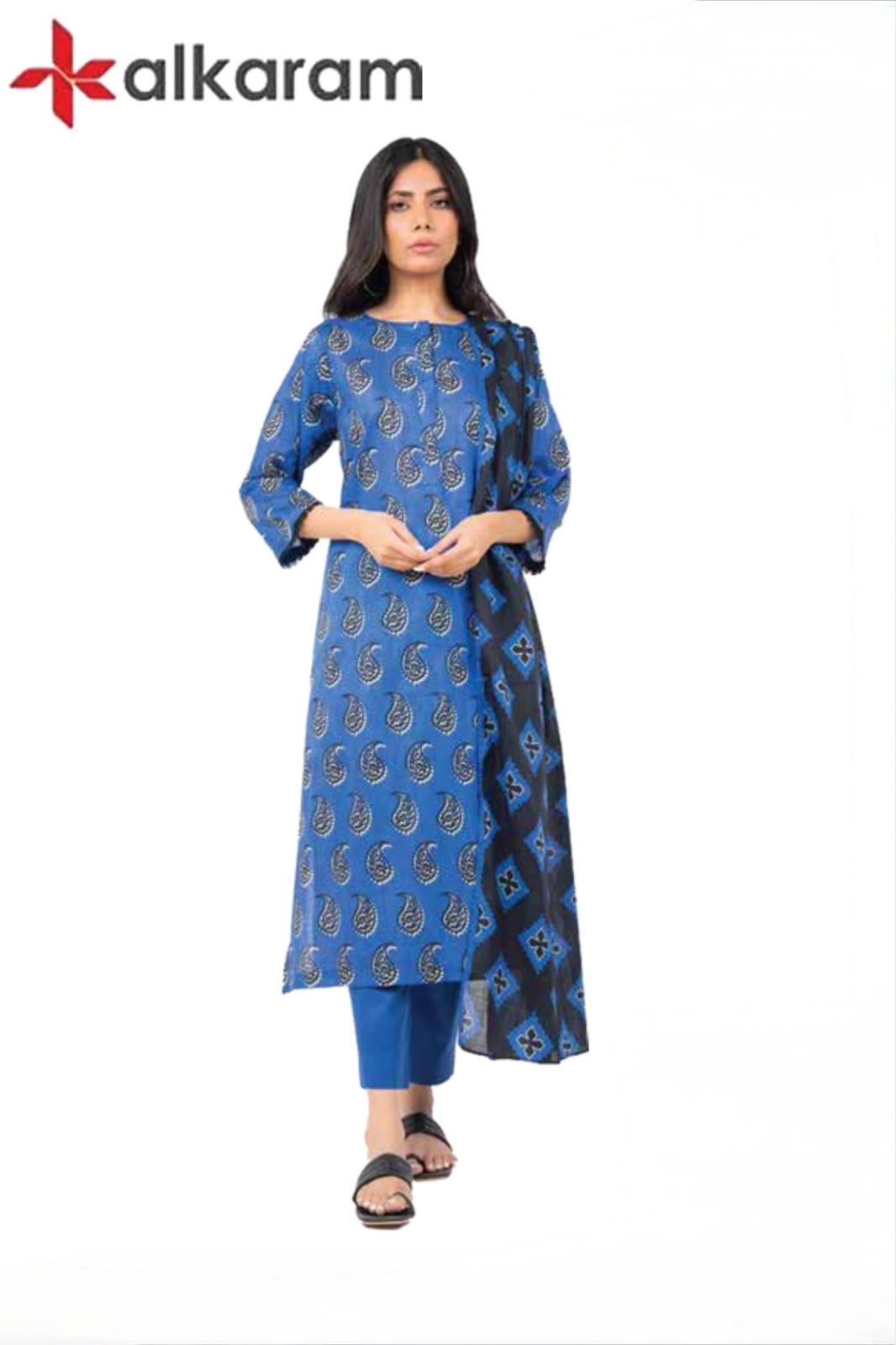 U-701 Al Karam 3 Piece Unstitched Outlet Stock