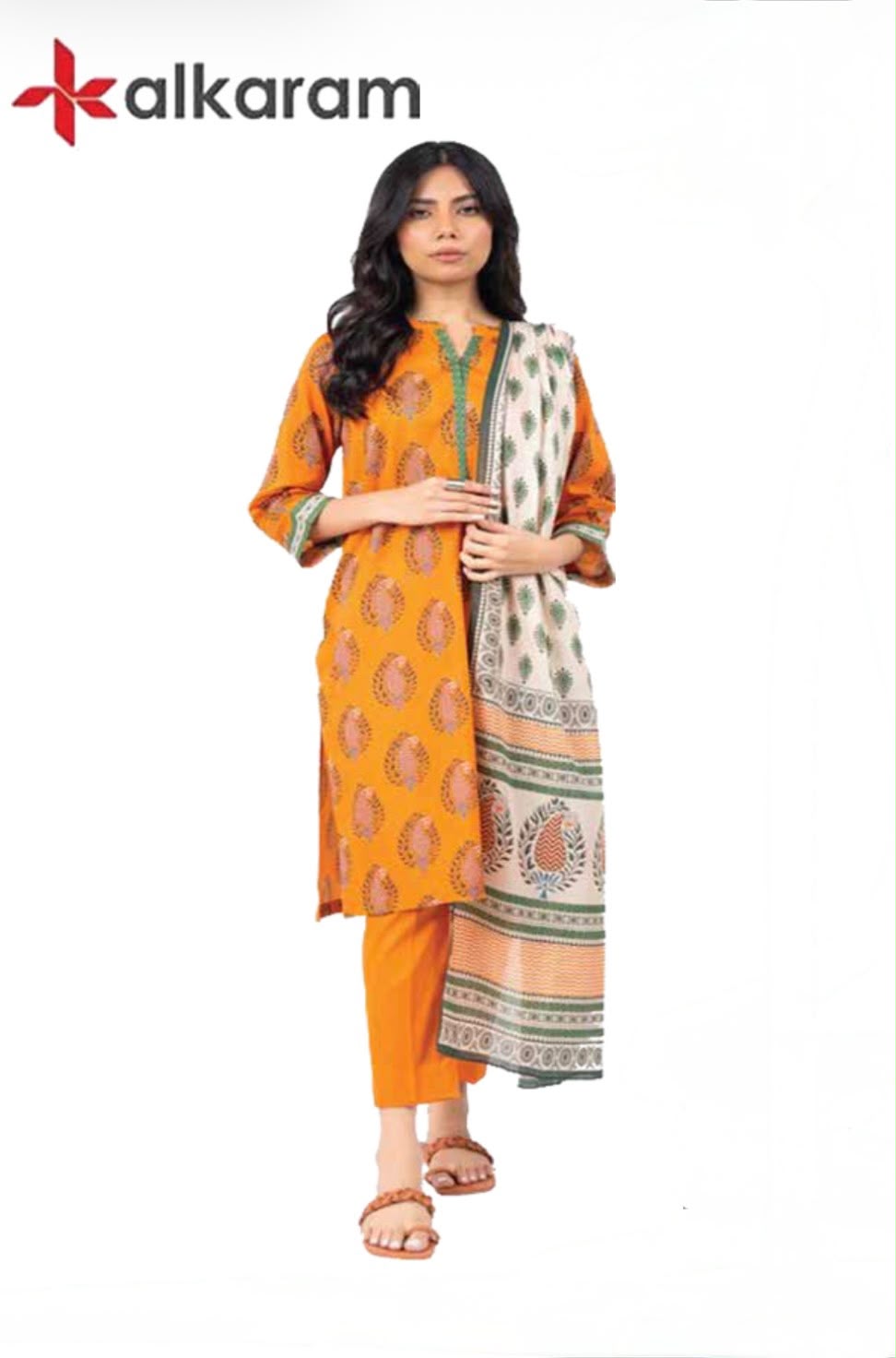 U-701 Al Karam 3 Piece Unstitched Outlet Stock