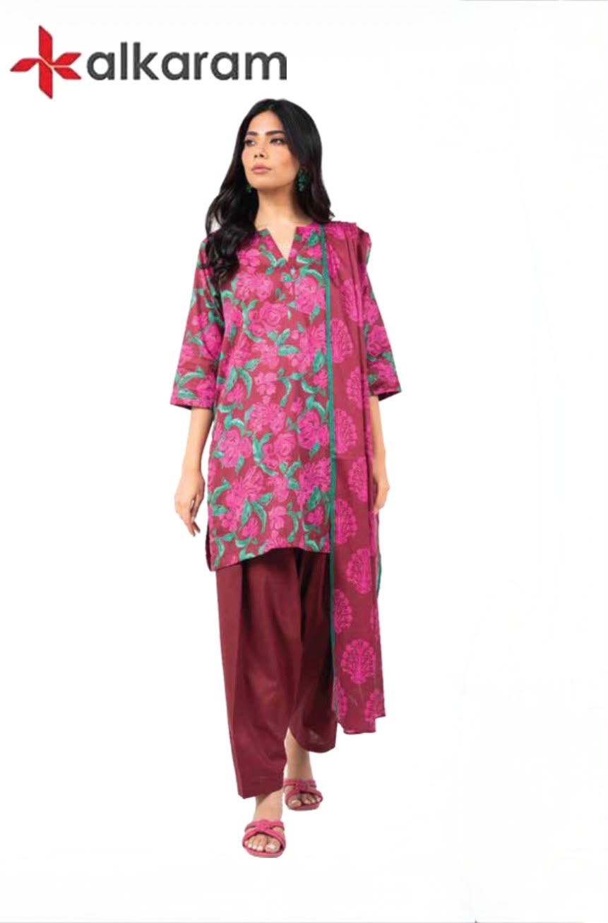 U-701 Al Karam 3 Piece Unstitched Outlet Stock