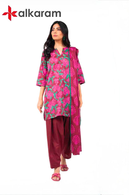 U-701 Al Karam 3 Piece Unstitched Outlet Stock