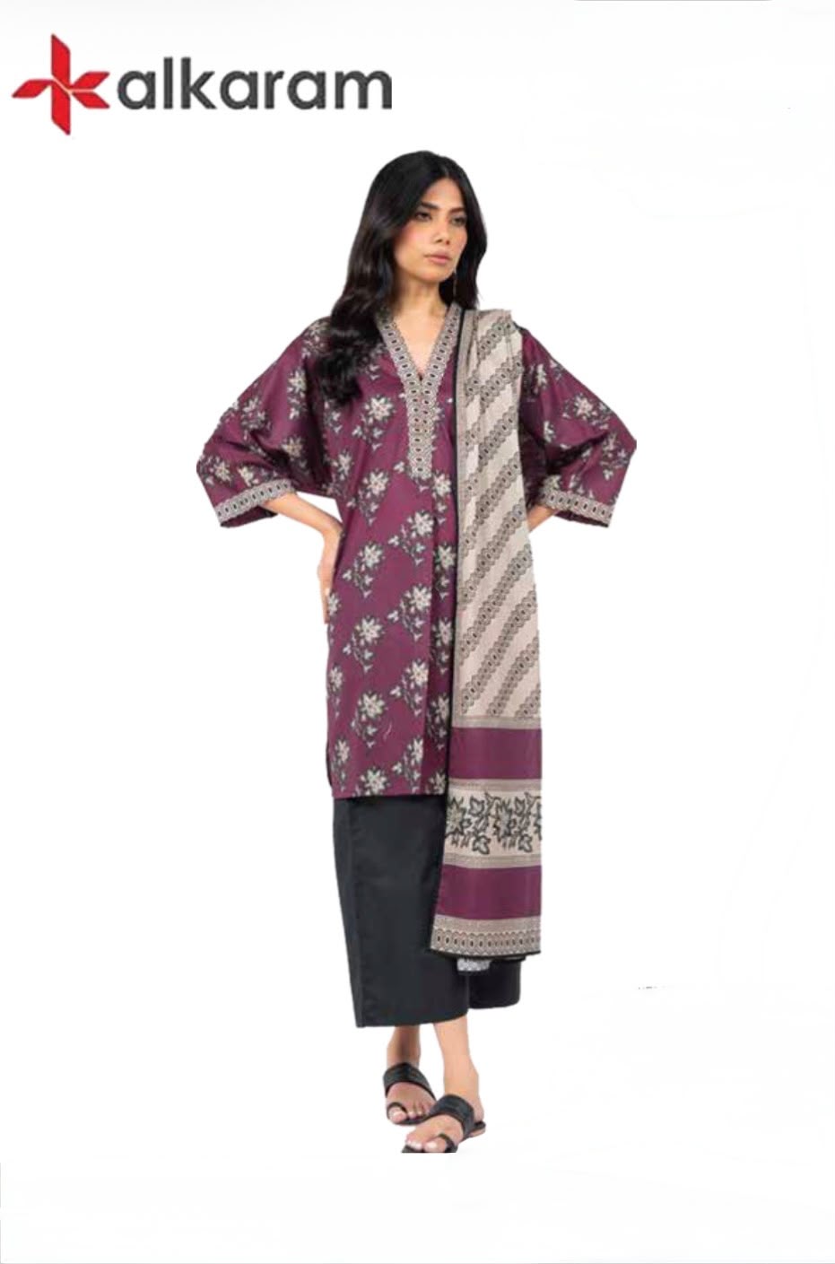 U-701 Al Karam 3 Piece Unstitched Outlet Stock