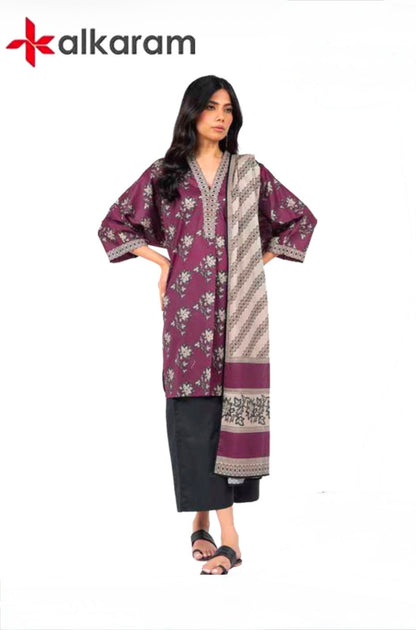 U-701 Al Karam 3 Piece Unstitched Outlet Stock