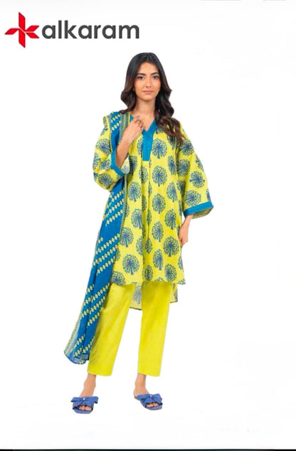 U-701 Al Karam 3 Piece Unstitched Outlet Stock
