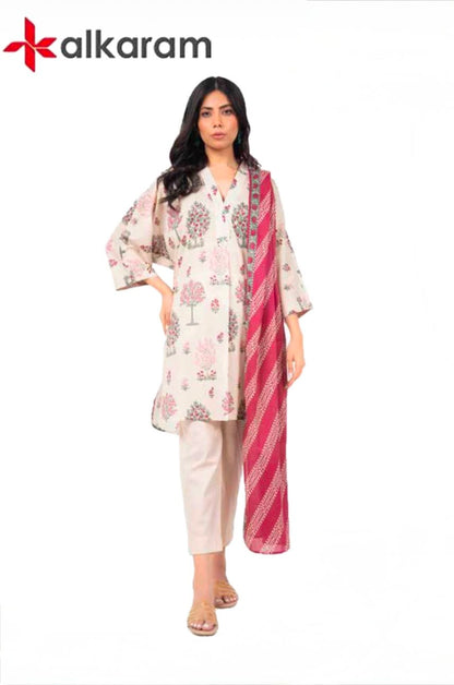 U-701 Al Karam 3 Piece Unstitched Outlet Stock