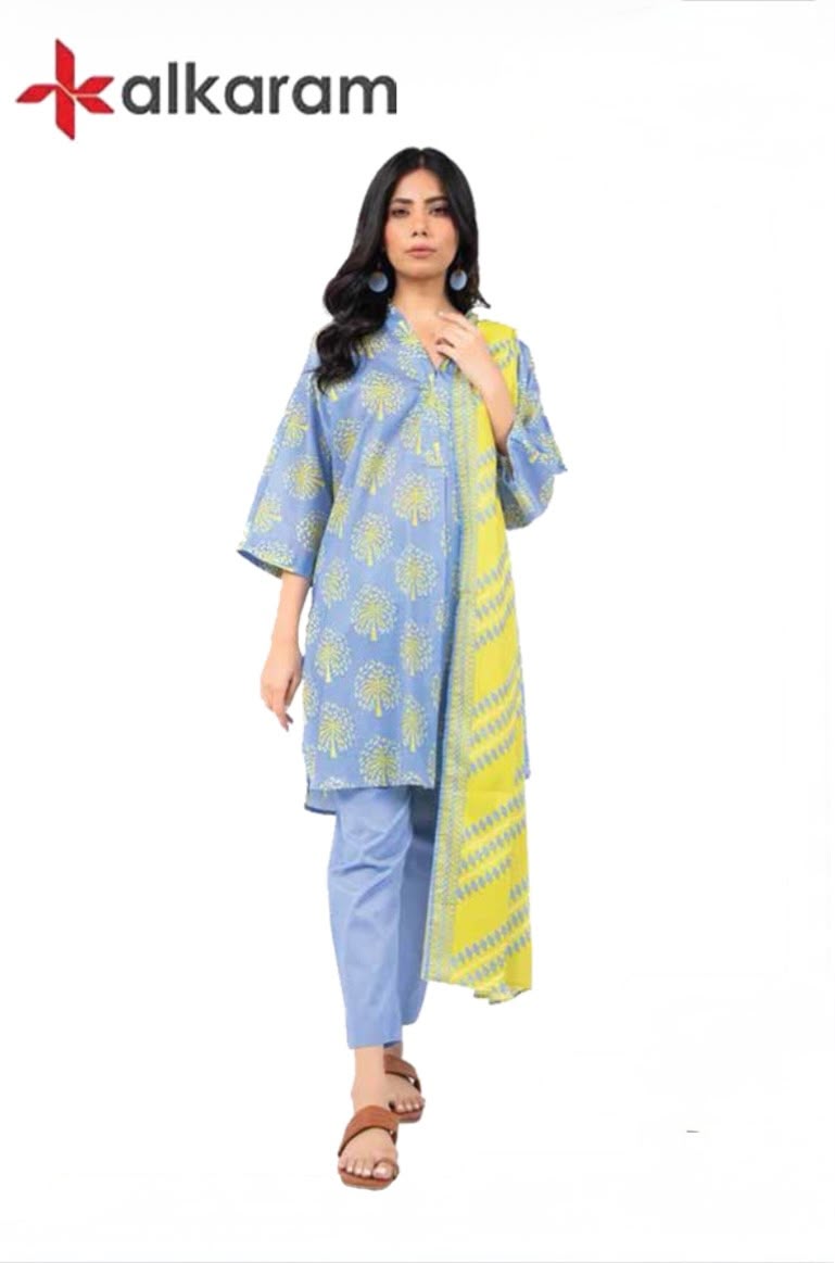 U-701 Al Karam 3 Piece Unstitched Outlet Stock