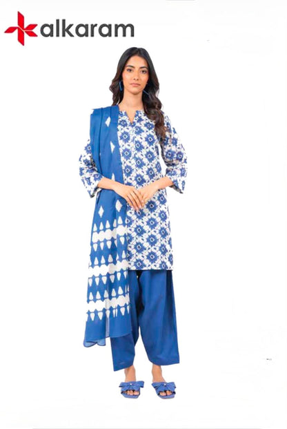 U-701 Al Karam 3 Piece Unstitched Outlet Stock