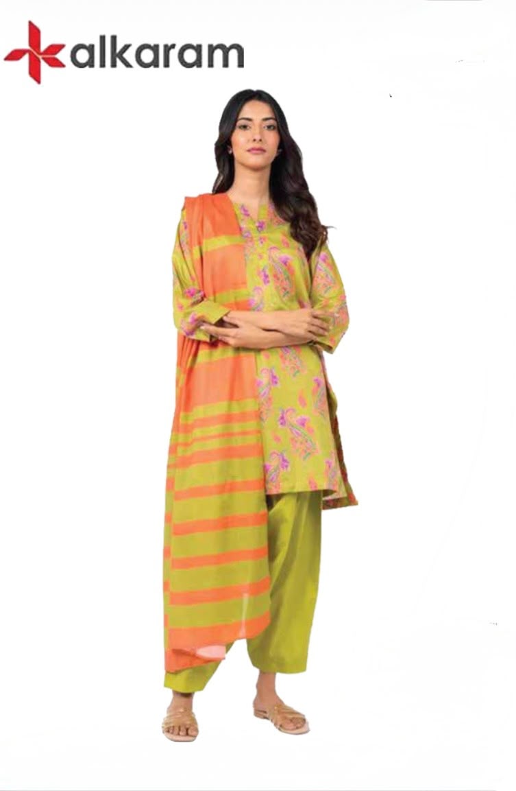 U-701 Al Karam 3 Piece Unstitched Outlet Stock