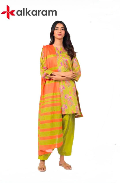 U-701 Al Karam 3 Piece Unstitched Outlet Stock
