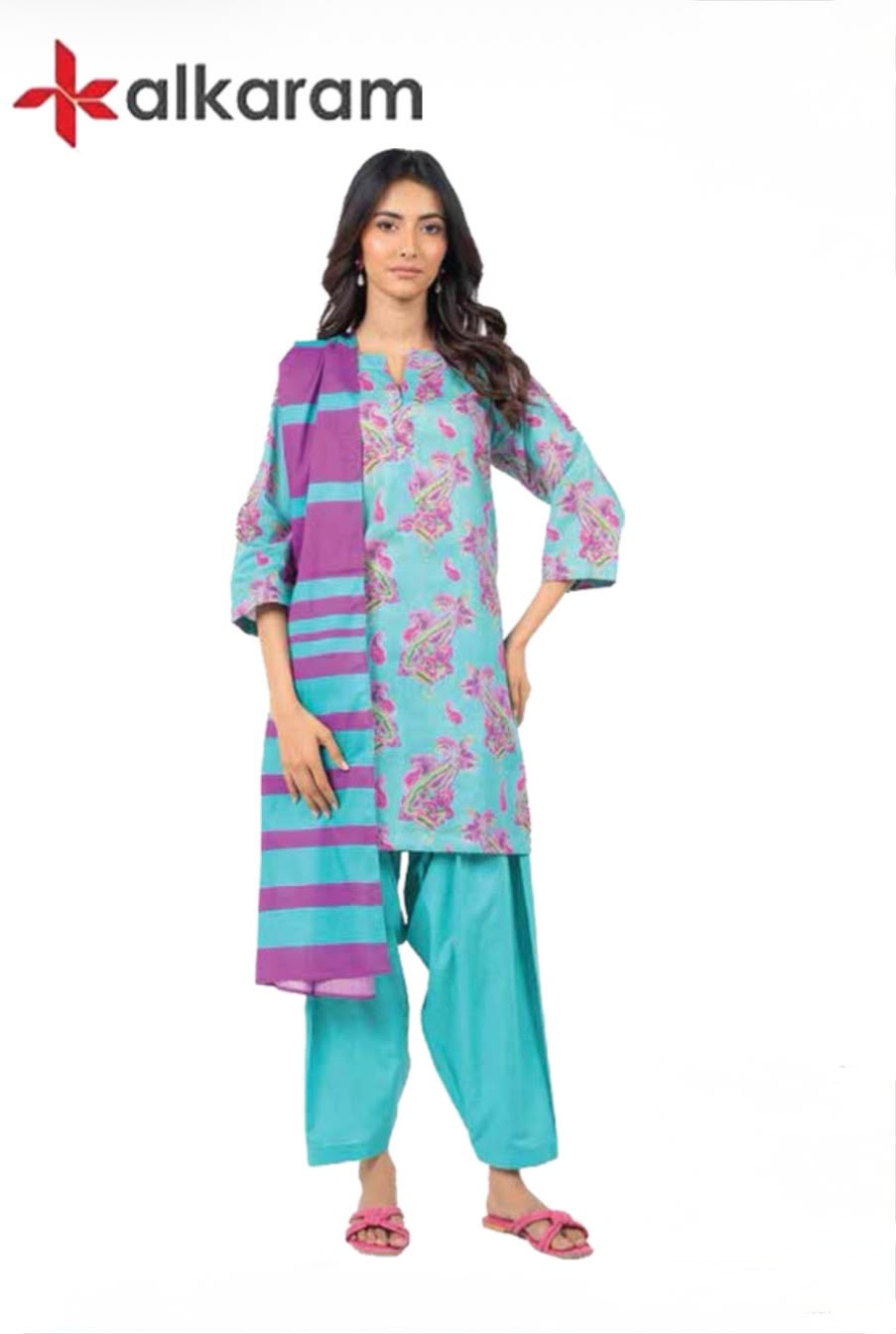 U-701 Al Karam 3 Piece Unstitched Outlet Stock