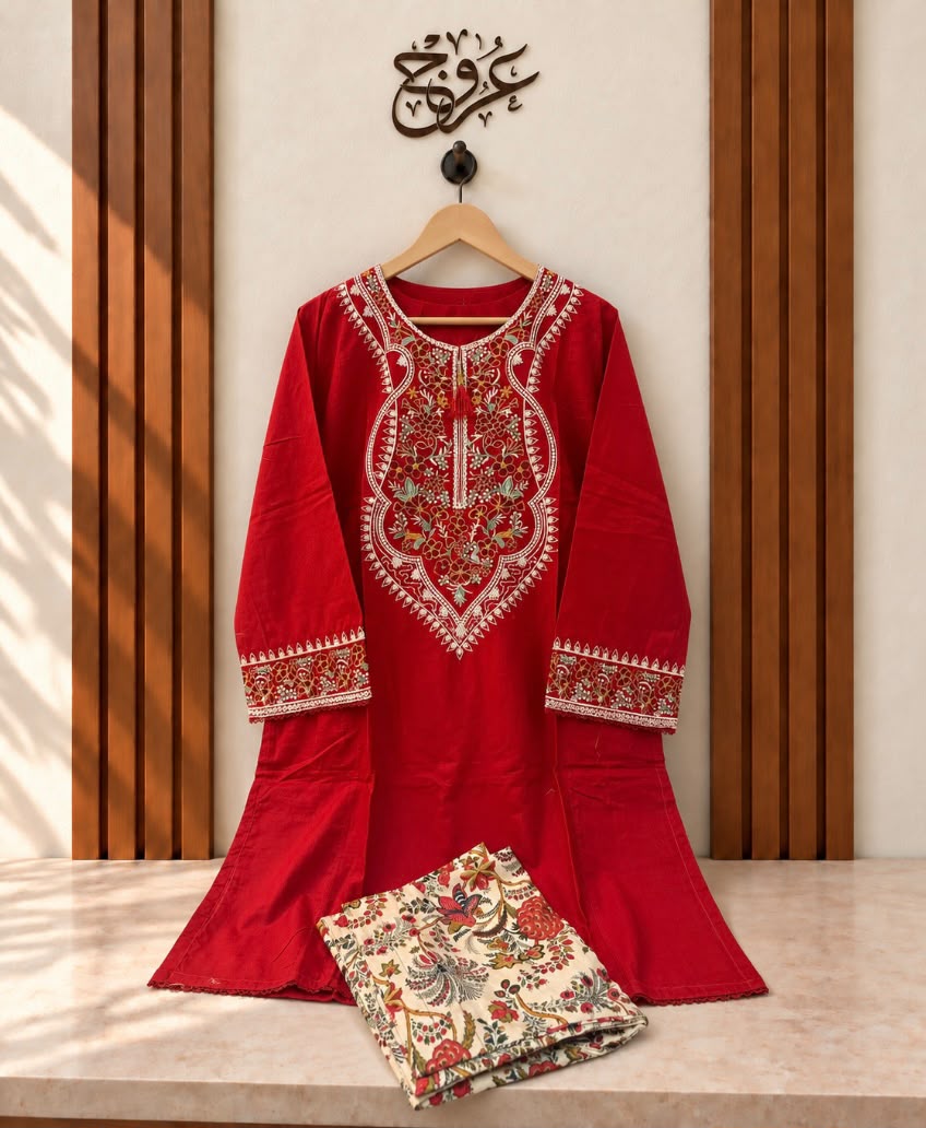 U-753 Pure cotton Traditional Neckline Suit - 4 colours