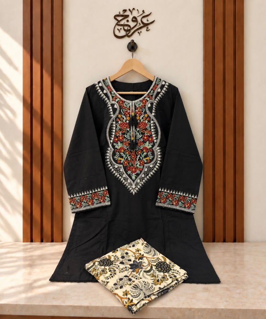 U-753 Pure cotton Traditional Neckline Suit - 4 colours